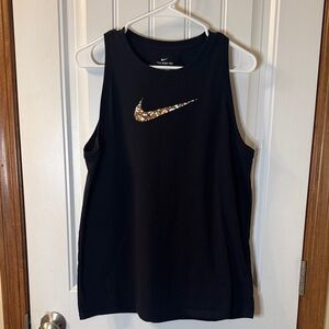 Nike Women's Black Tank with Floral Swoosh